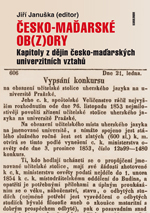 Česko-maďarské ob(z)ory: Kapitoly z dějin česko-maďarských univerzitních vztahů